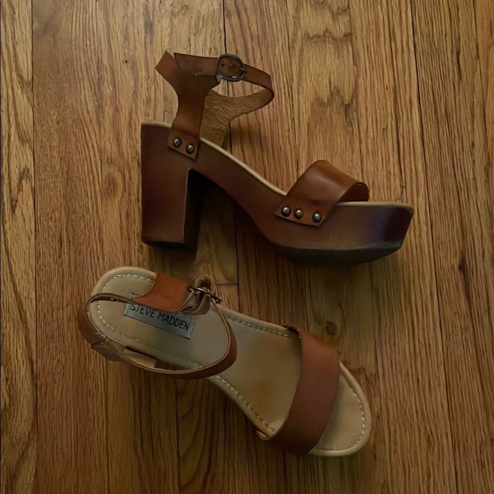 Steve Madden Luna Lift Women's Brown Platform Sandals